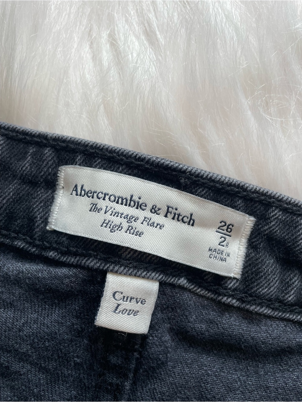 Abercrombie & Fitch the vintage flare high rise black jeans 26 2 curve love - Picture 3 of 4